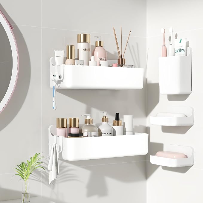 Nieifi Adhesive Wall Shelf, Shower Shelves 5 Pack - Image 9