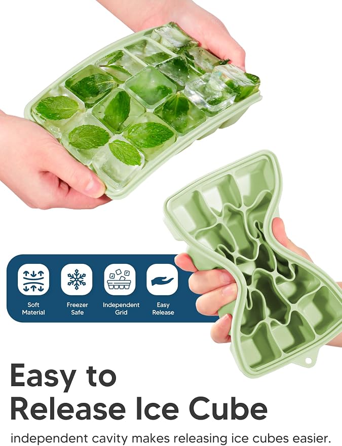 Silicone Ice Cube Tray, 2 Pack Ice Trays - Image 3