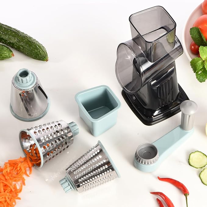 Rotary Cheese Grater with Handle Kitchen Shredder Slicer Grater Slicer Ice - Image 8