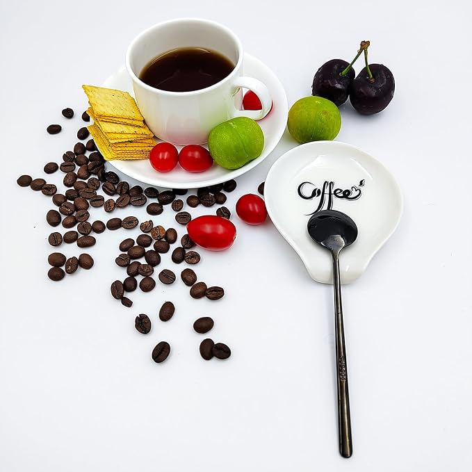 Coffee Spoon Rest, Small Ceramic Coffee Spoon Holder, Porcelain Spoon Holder - Image 3