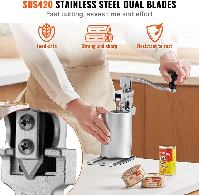 VEVOR Commercial Can Opener, Heavy-Duty Manual Tabletop Cans Opener - Image 5