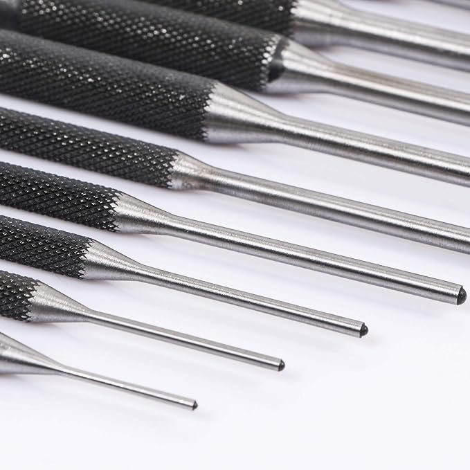 Roll Pin Punch Set with Storage Pouch, 9 Piece Steel Removal Tool Kit - Image 7