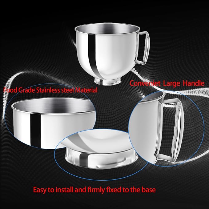 Stainless Steel Mixer bowl Fit for KitchenAid Artisan&Classic Series 4.5-5 QT - Image 5
