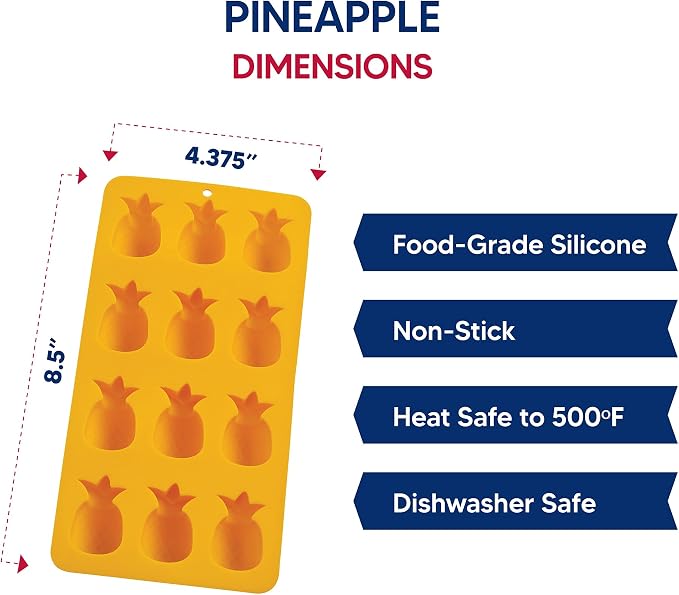 HIC Kitchen Silicone Pineapples Ice Cube Trays, Each Tray Makes 12 Pineapples - Image 6