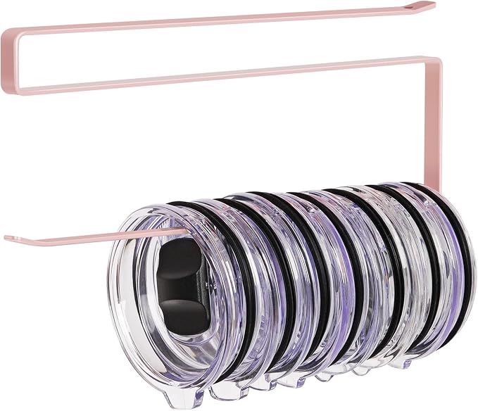 Tumbler Lid Organizer, Horizontal Tumbler Lid Storage Hook Up to 10 Lids by JOLENSOY