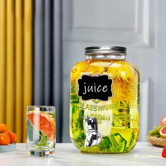 1-Gallon Glass Beverage Dispenser, Accguan Drink Dispenser - Image 5