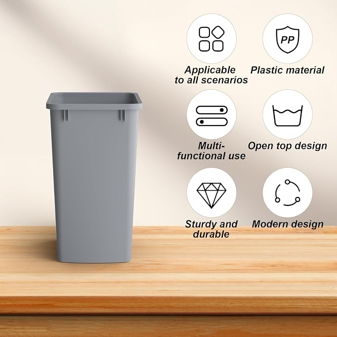 ROOMTEC Lightweight and Durable Slim Trash Can, 35QT Kitchen Trash Can - Image 8