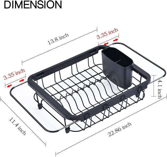 TOOLF Expandable Dish Drying Rack Over The Sink Adjustable Dish Rack in Sink Or - Image 6