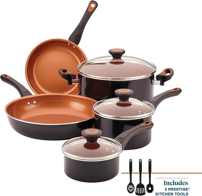 Farberware 10365 Glide Dishwasher Safe Nonstick Cookware Set / Pots and Pans Set - Image 2