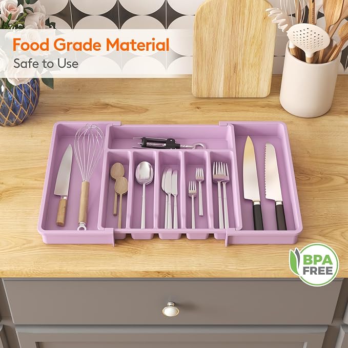 Lifewit Silverware Drawer Organizer, Expandable Utensil Tray - Image 7