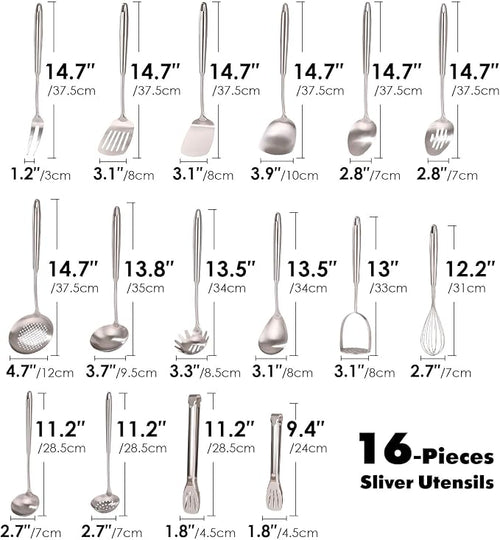 18/10 Stainless Steel Cooking Utensils Set - Image 2