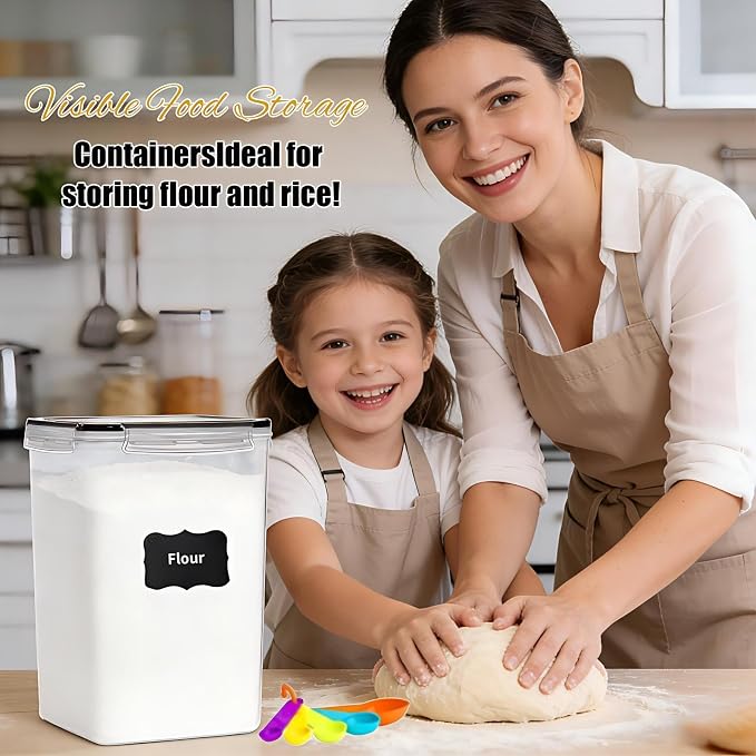 4 Pieces 6.5L / 220 oz Large Food Storage Containers, BPA Free Plastic Airtight - Image 7