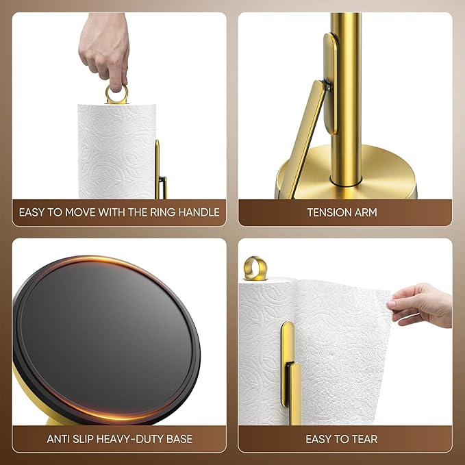 theaoo Heavy-Duty Stainless Steel Paper Towel Holder - Image 5