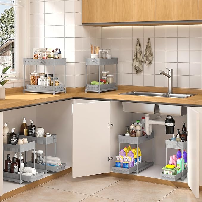 Sevenblue Under Sink Organizer, Bathroom Organizers and Storage, 2 Tier - Image 4