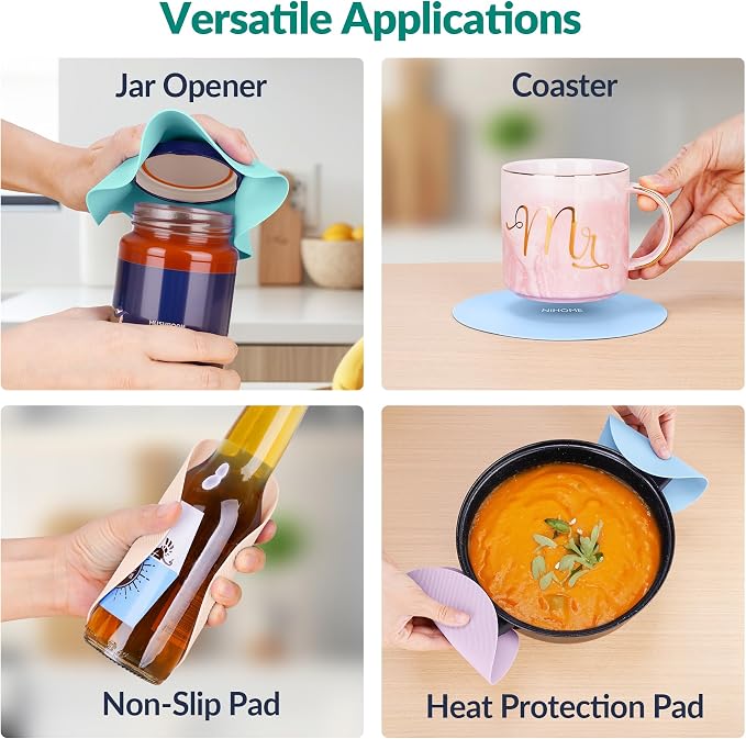 NIHOME Silicone Jar Opener – 6 Inch Large Anti-Slip Grip Pads, Premium 100% - Image 7