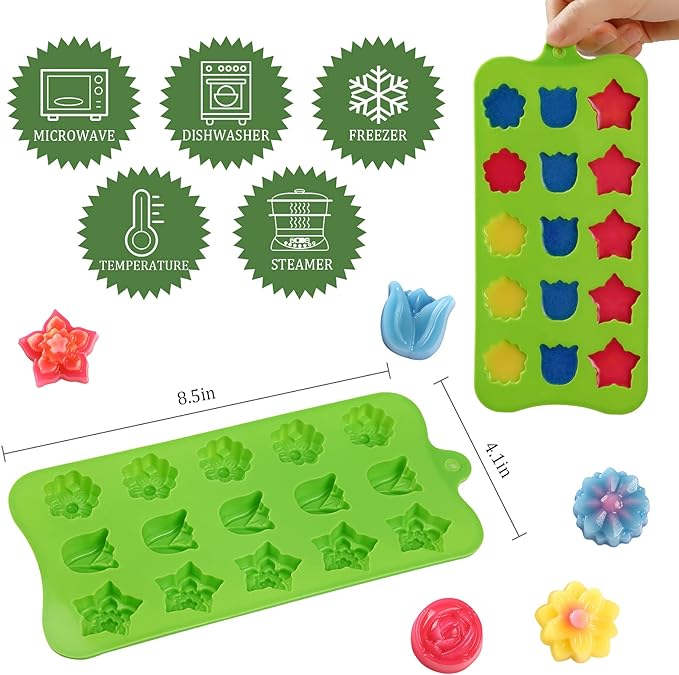 FIRETREESILVERFLOWER Flower Shape Chocolate Candy Molds Set, The stars - Image 2