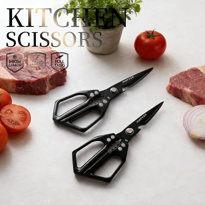 Kitchen Scissors Set 2PCS, Kitchen Shears Heavy Duty Poultry Shear Japan Meat - Image 2