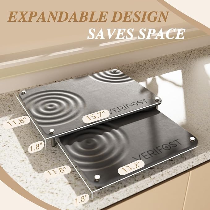 VERIFOST 2 Pcs Large Gray Stone Dish Drying Mat - Image 4