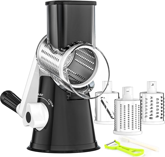 Ourokhome Rotary Cheese Grater Hand Crank, Kitchen Shredder Speed Mandolin by Ourokhome