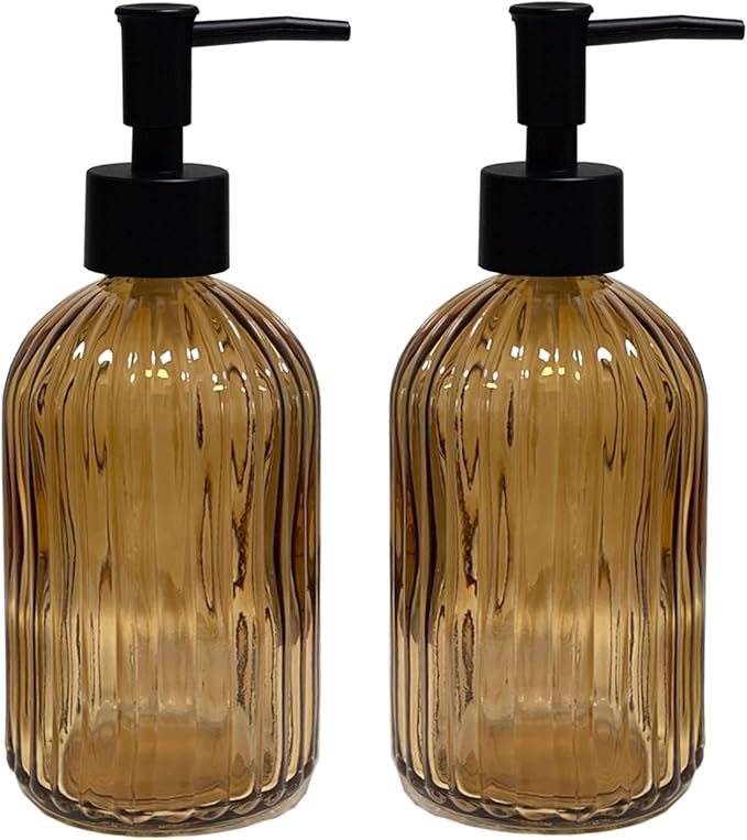 Brown Glass Soap Dispenser Set by YYTSGG