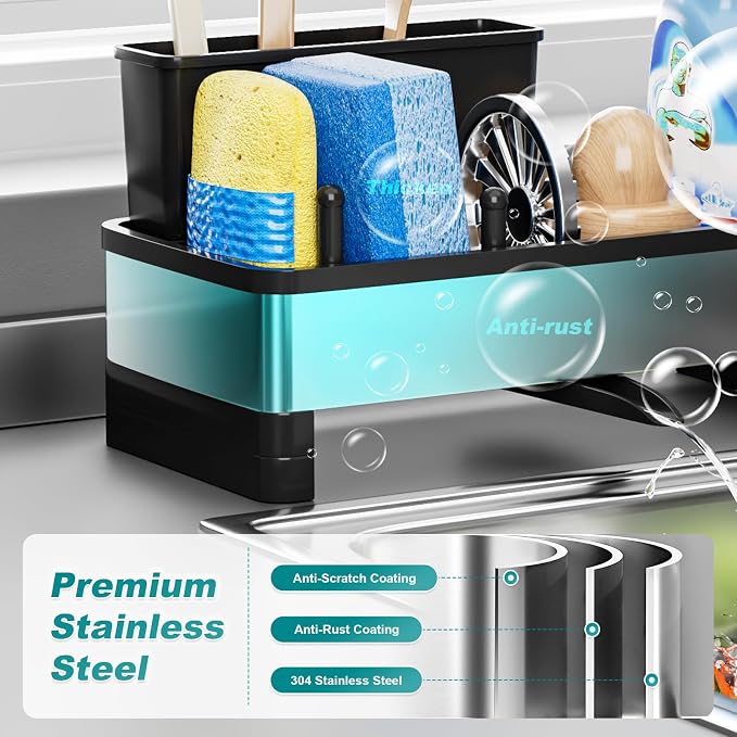 Ewaiira Stainless Steel Sink Caddy, Sponge Holder - Image 4