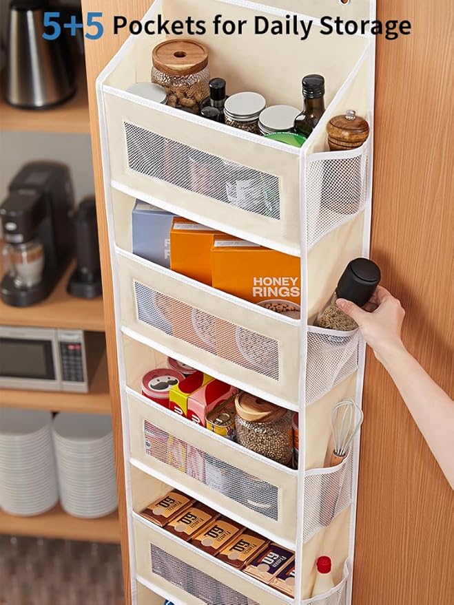 JARLINK 2 Pack Over The Door Organizer Storage, 5 Shelf Hanging Door Organizer - Image 4