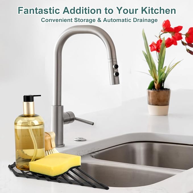 MERRYBOX Triangle Roll Up Dish Drying Rack Over The Sink, 2025 Anti-Rust Sink - Image 5