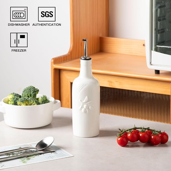 Sweejar Ceramic Olive Oil Dispenser Bottle, 17 FLOZ Oil Bottle - Image 2