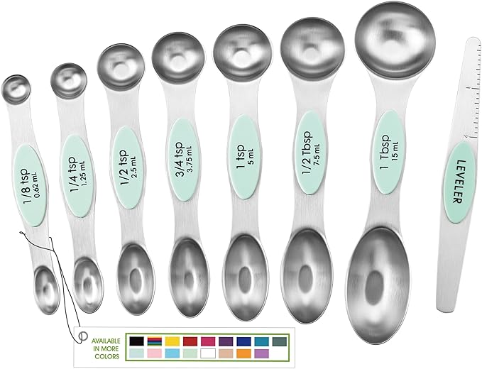 Spring Chef Stainless Steel Magnetic Measuring Spoons Set of 8 by SpringChef