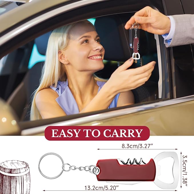 Ziliny 24 Pcs Bottle Opener Keychain Bulk Wine Bottle Beer Opener Keychain - Image 6
