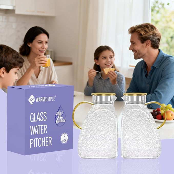 WARMSIMPLE 2 Pack Glass Pitcher - Image 6