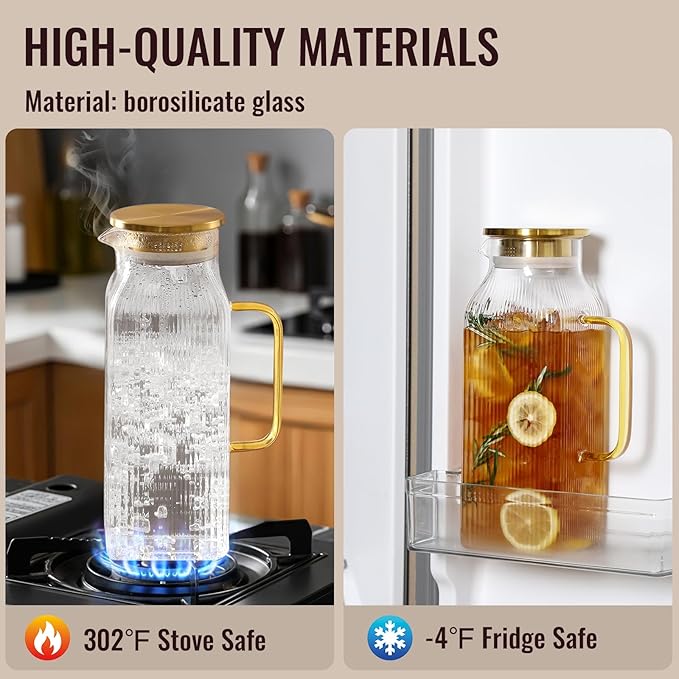 2 Pack 2 Liter/68 oz Square Glass Pitcher - Image 4