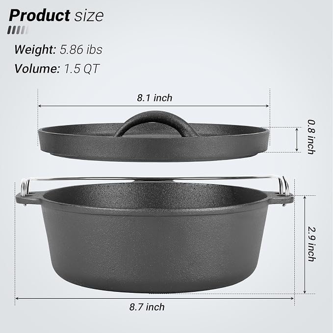Northriver Casting Cast Iron Dutch Oven Pot - Image 2