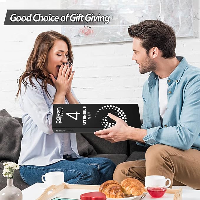 Pack of 4 Large Silicone Cooking Spatulas and Spoons, Slotted and Solid - Image 8