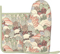 Cactus Succulent Silicone Oven Mitts Pan Mats Set of 2, Heat Resistant Gloves by Cayiibe