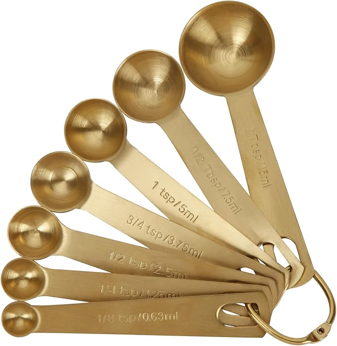 Measuring Spoons, 304 Stainless Steel Measuring Cups & Spoon Set of 7 by blueden