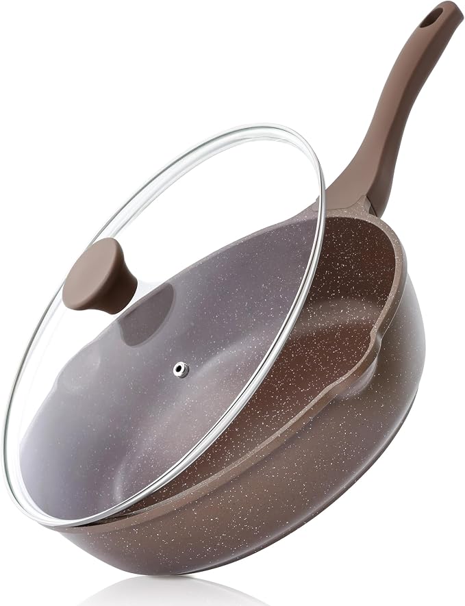SENSARTE Nonstick Deep Frying Pan Skillet, 12-inch Saute Pan by SENSARTE