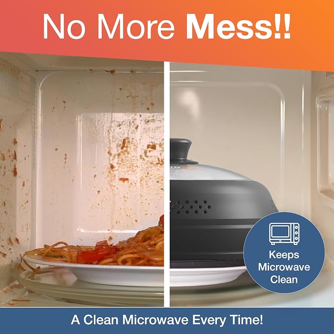 Mikro Innovations Glass & Silicone Microwave Splatter Cover – Tall and - Image 7