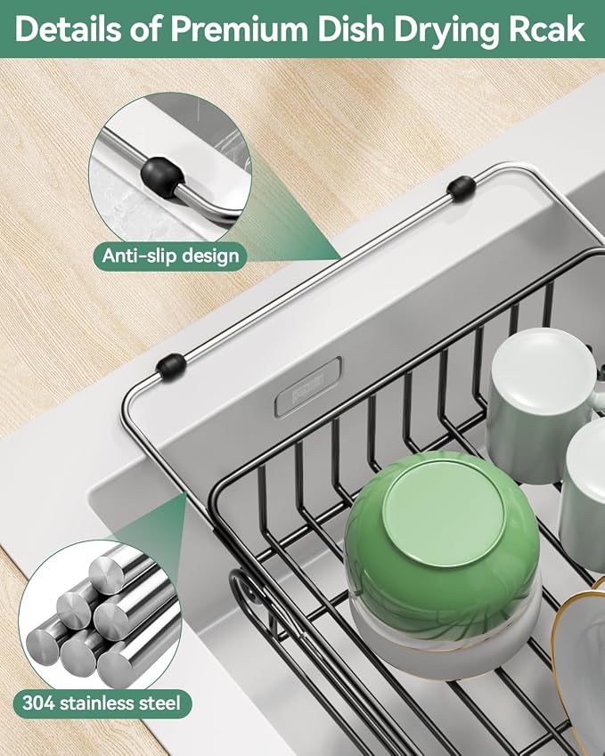 Expandable Dish Drying Rack for in-Sink, and Counter Use, Dish Drainer - Image 4