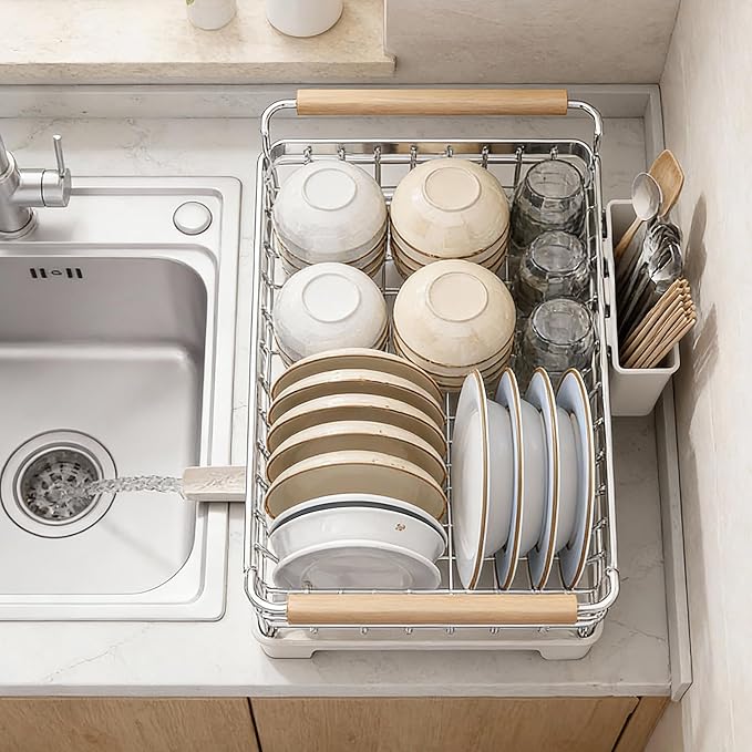 Dish Drying Rack for Kitchen Counter, Stainless Steel Dish Rack - Image 6