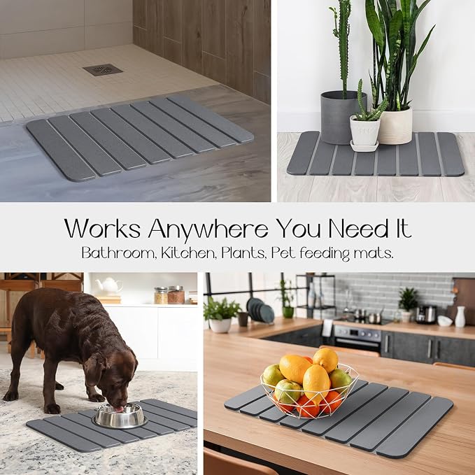Diatomaceous Earth Stone Bath Mat Non-Slip, Foldable Stone Bath Mats - Image 8