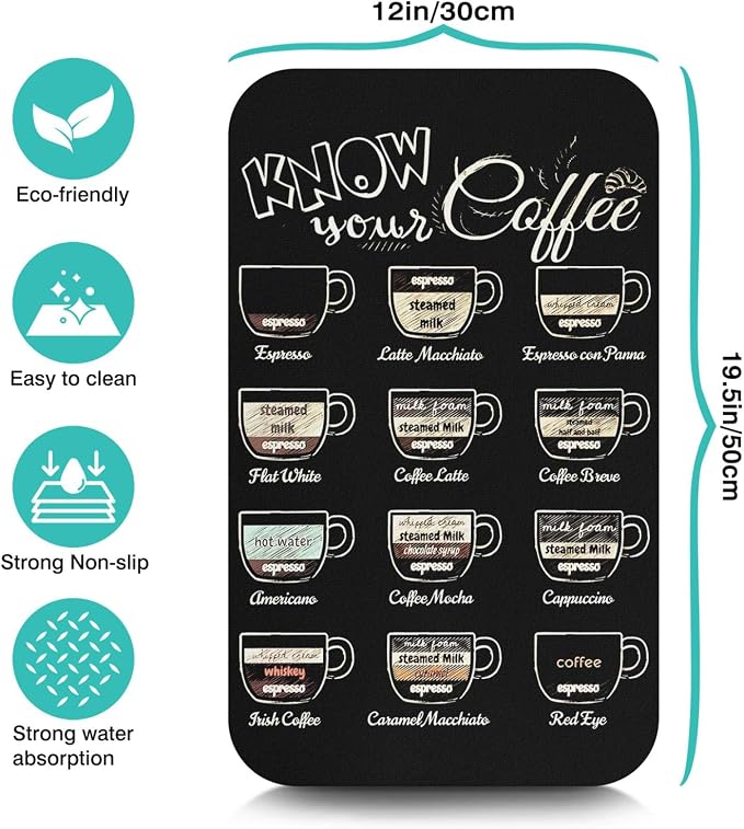 Fun Coffee Mat 19inx12in, Coffee Bar Mat - Image 5