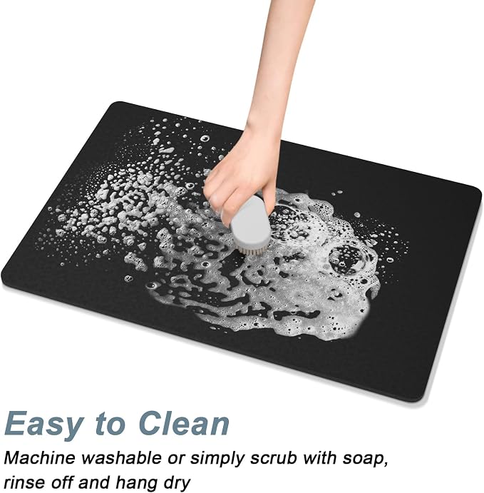 Rnivvi Coffee Mat, Hide Stain Rubber Backed Absorbent Dish Drying Pad - Image 5