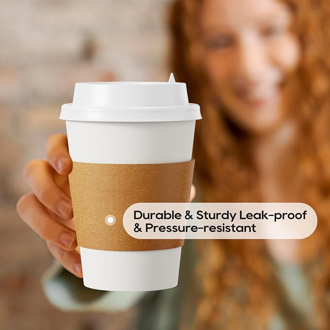 JOLLY PARTY 12 oz Paper Coffee Cups, Disposable Paper Coffee Cup - Image 3