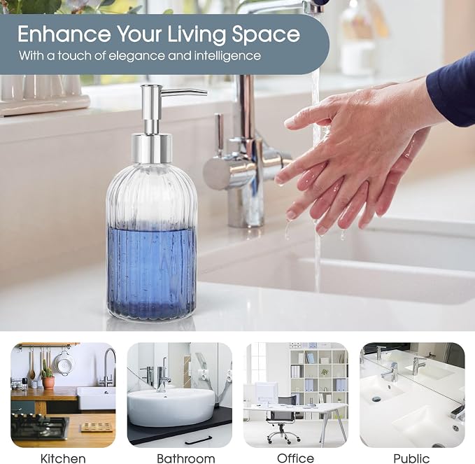 Topsky Stripe Glass Soap Dispenser - Image 6