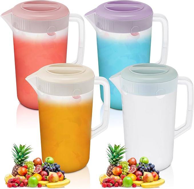 Uiifan 4 Pcs Plastic Water Pitcher by Uiifan