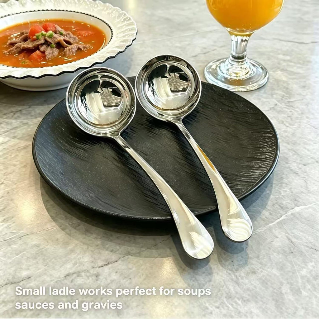 7.9 Inch Small Ladle, Premium 18/10 Stainless Steel Gravy Ladle for