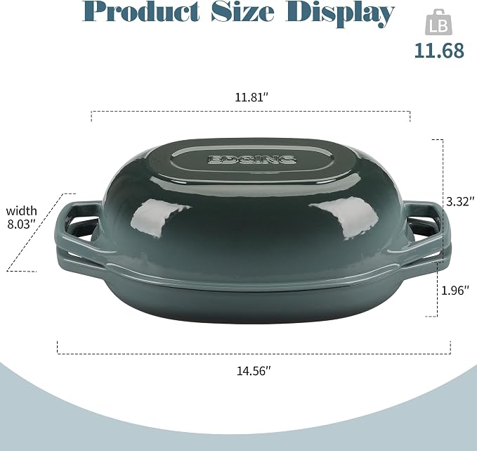 EDGING CASTING Enameled Cast Iron Oval Dutch Oven Pot - Image 2