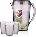 HOMQUEN Plastic Pitcher with 3 Cup, 60 Oz/1.8L Water Pitcher with Lid, Iced Tea by HOMQUEN