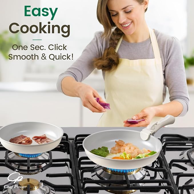 Chef Power Ceramic Nonstick Pots and Pans Set 19 Piece - Image 7